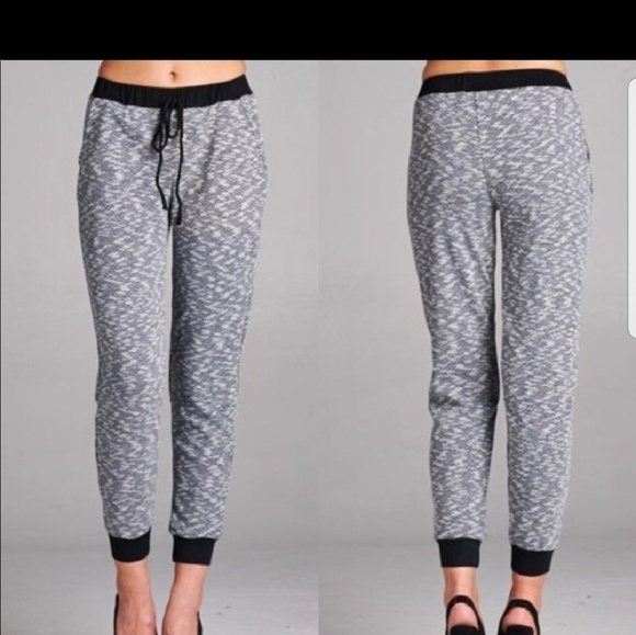 COPY - Charcoal Marled Cotton Elastic Waist Joggers Sz S - Picture 2 of 3